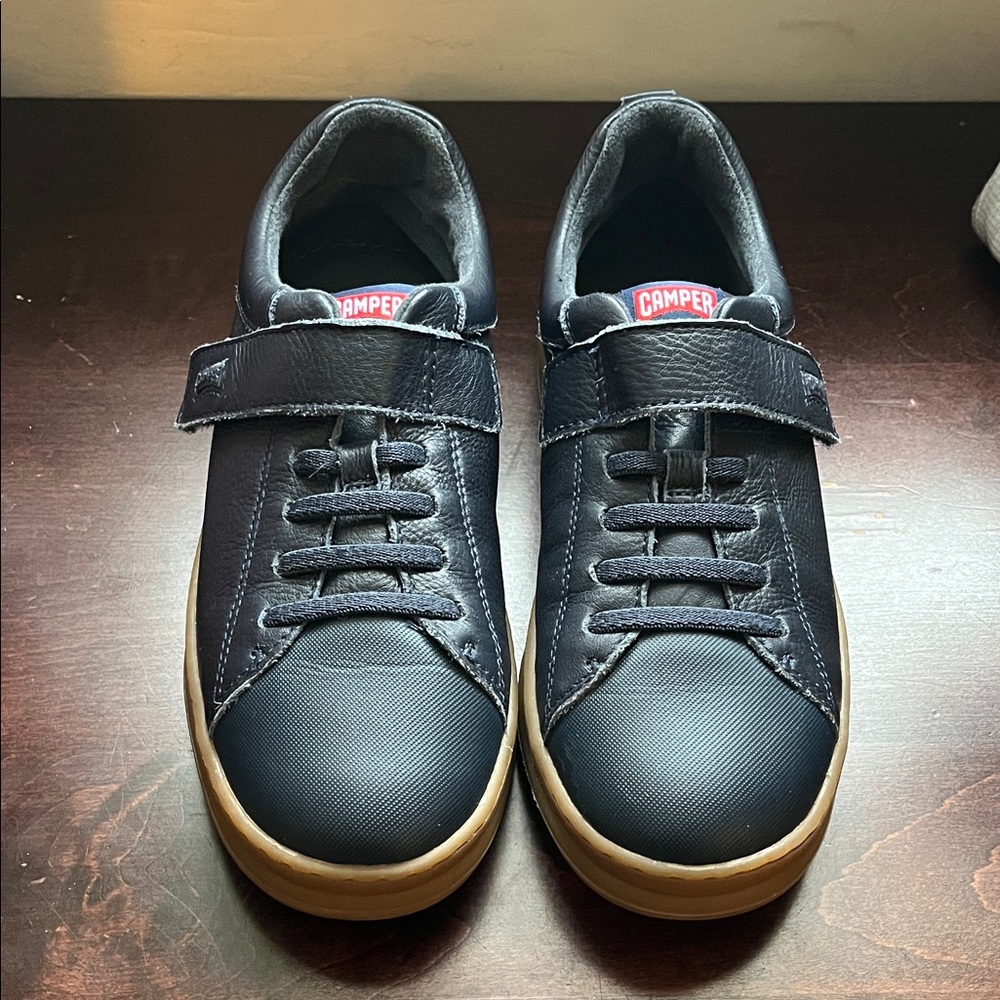 Camper Runnwr boys navy blue sneakers with Velcro